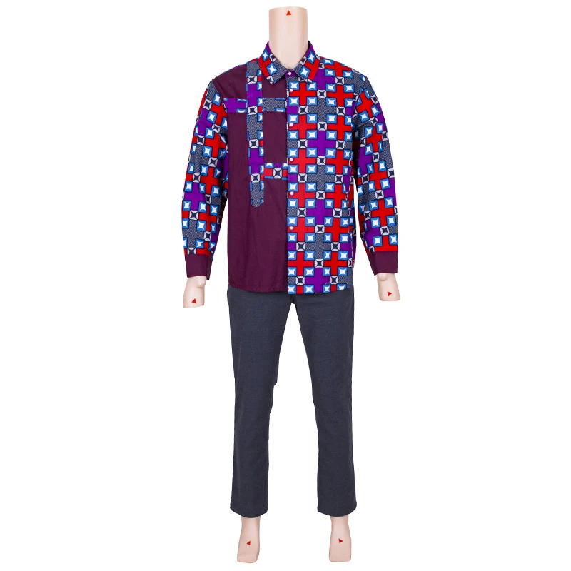 In Stock Men Tops Patchwork African Print Shirt Long Sleeve Shirts Plus Size Men African Clothes Chest 124CM XH016
In Stock Men Tops Patchwork African Print Shirt Long Sleeve Shirts Plus Size Men African Clothes Chest 124CM XH016