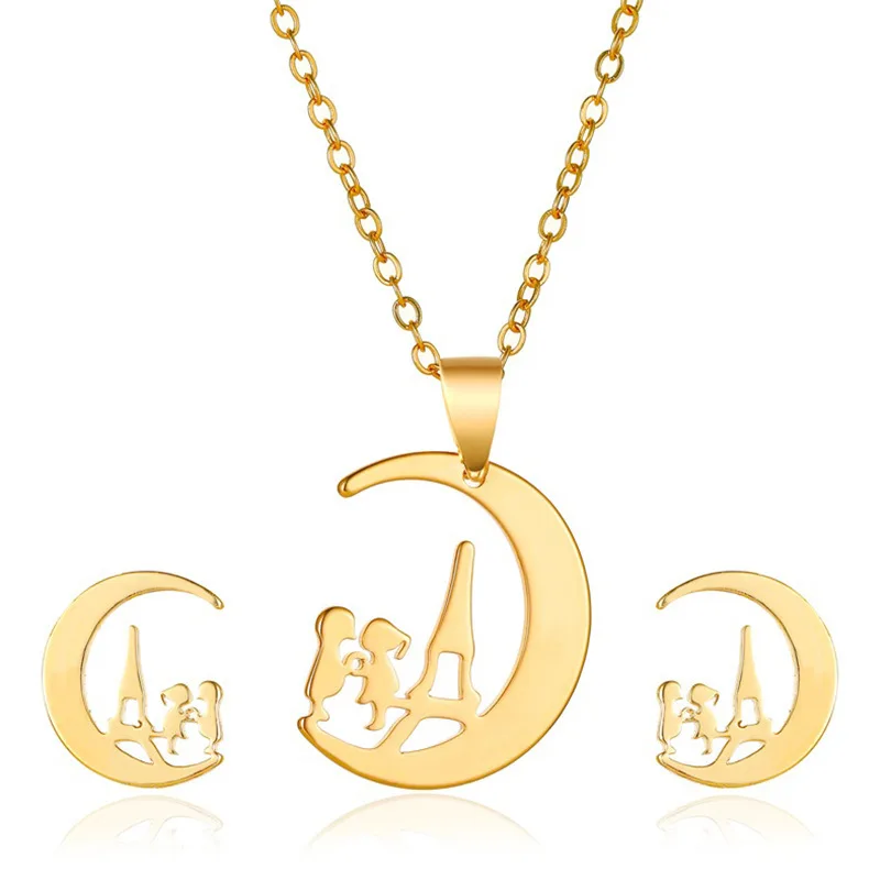 New 2022 Creative Fashion Set Jewelry Sweet Couple Moon Necklace Cartoon Character Earrings Valentine's Day Gift
New 2022 Creative Fashion Set Jewelry Sweet Couple Moon Necklace Cartoon Character Earrings Valentine's Day Gift