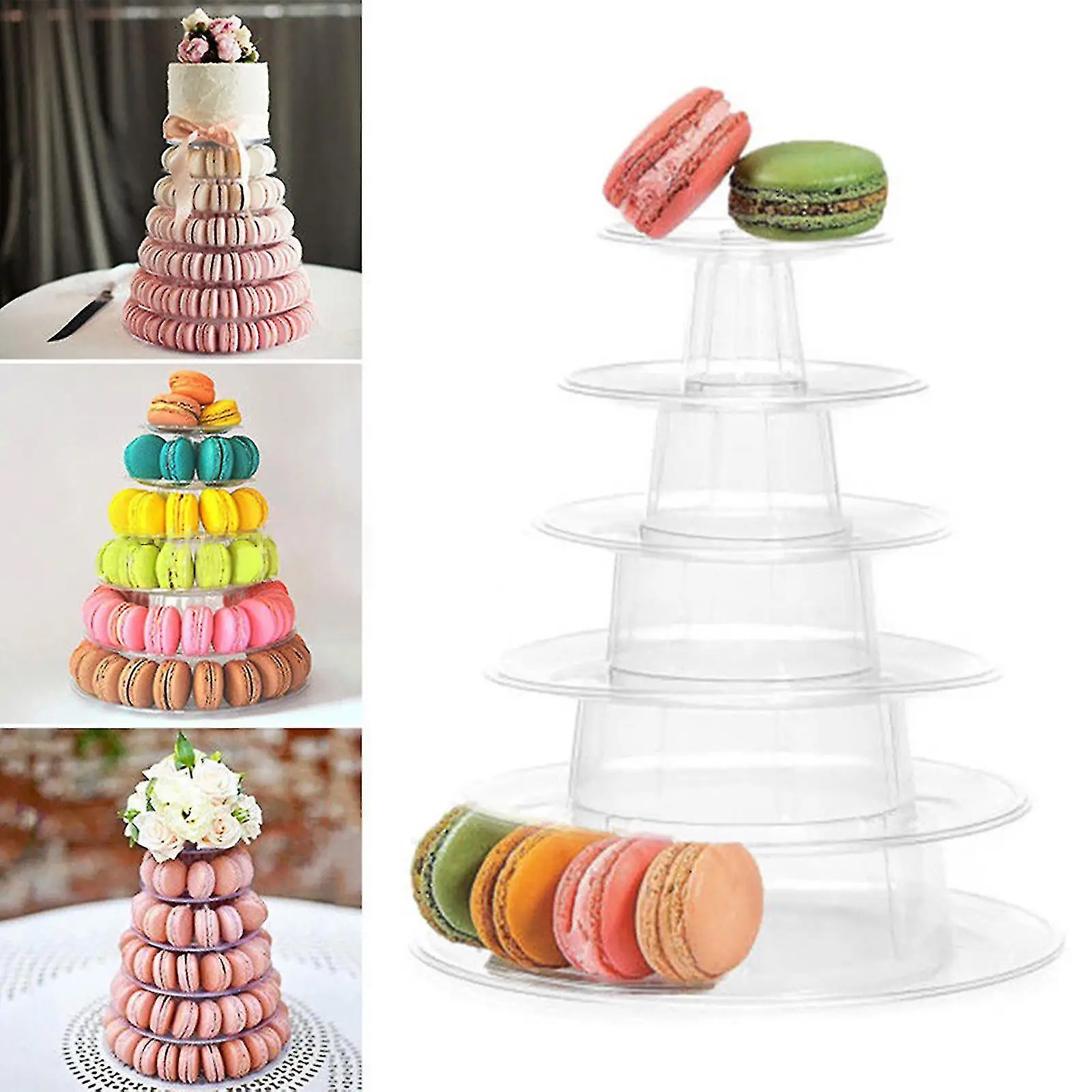 6-layer Tower Macaron Macaron Display Stand Round Cake Stand PVC Tray Birthday Wedding Display Rack Cake Decorating Tools
6-layer Tower Macaron Macaron Display Stand Round Cake Stand PVC Tray Birthday Wedding Display Rack Cake Decorating Tools
