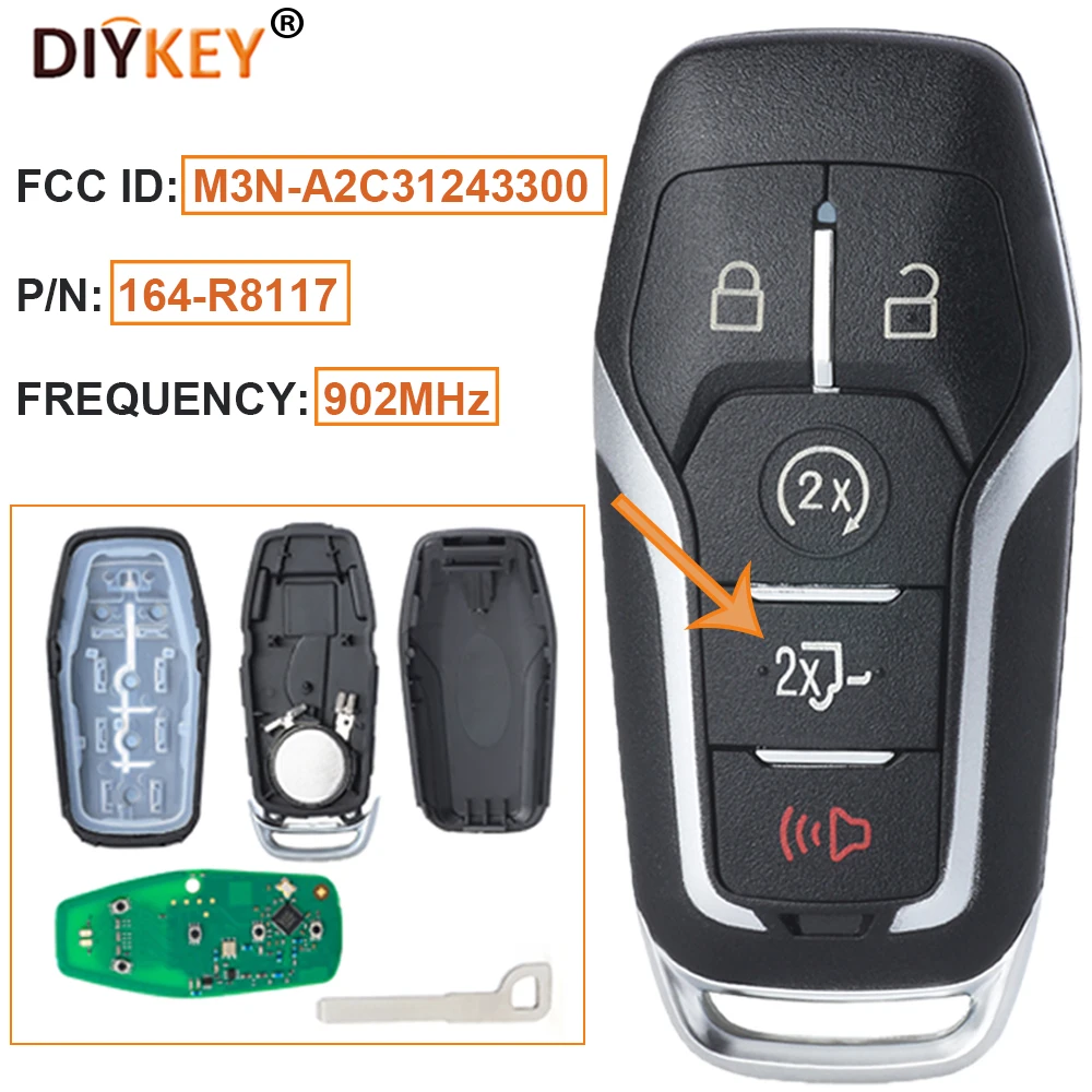 DIYKEY OEM/Aftermarket M3N-A2C31243300 902MHz 5B SUV дистанционный смарт ключ-брелок ID49 Chip для Ford F-150 2015-2017 164-R8117
DIYKEY OEM/Aftermarket M3N-A2C31243300 902MHz 5B SUV дистанционный смарт ключ-брелок ID49 Chip для Ford F-150 2015-2017 164-R8117