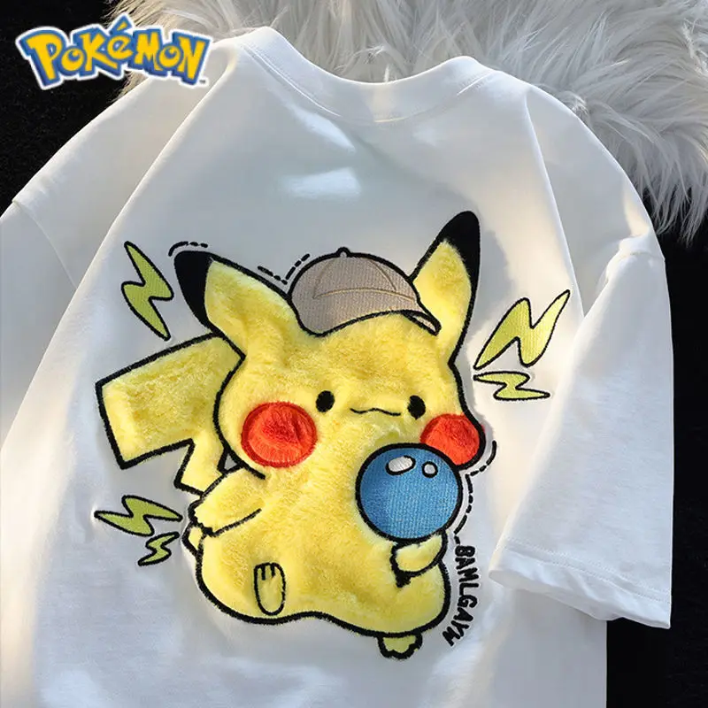Pokemon Pikachu White Sweet Flocked Cotton T-shirts For Women Kawaii Anime Japan Y2k Tees Short Sleeve Loose Oversize Girls Tops
Pokemon Pikachu White Sweet Flocked Cotton T-shirts For Women Kawaii Anime Japan Y2k Tees Short Sleeve Loose Oversize Girls Tops