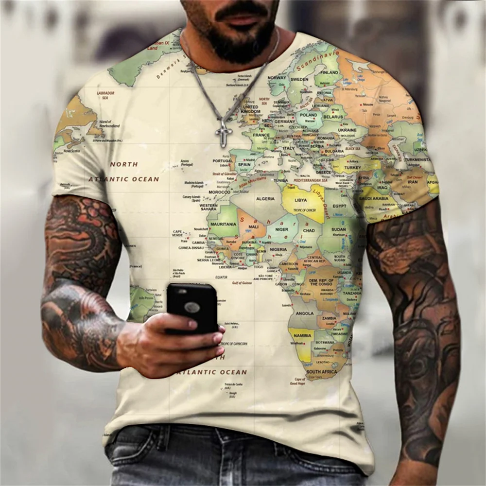 New Men's T-shirts 3D World Map Graphic T-shirt Everyday Casual Tops Summer Fashion Short Sleeve High Street O-Neck Streetwear
New Men's T-shirts 3D World Map Graphic T-shirt Everyday Casual Tops Summer Fashion Short Sleeve High Street O-Neck Streetwear