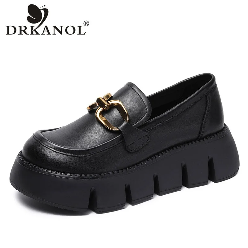 DRKANOL Chunky Platform Loafers Women Metal Chain Genuine Cow Leather Slip On Wedges Heel Jagged Sole Casual Shoes Handmade
DRKANOL Chunky Platform Loafers Women Metal Chain Genuine Cow Leather Slip On Wedges Heel Jagged Sole Casual Shoes Handmade