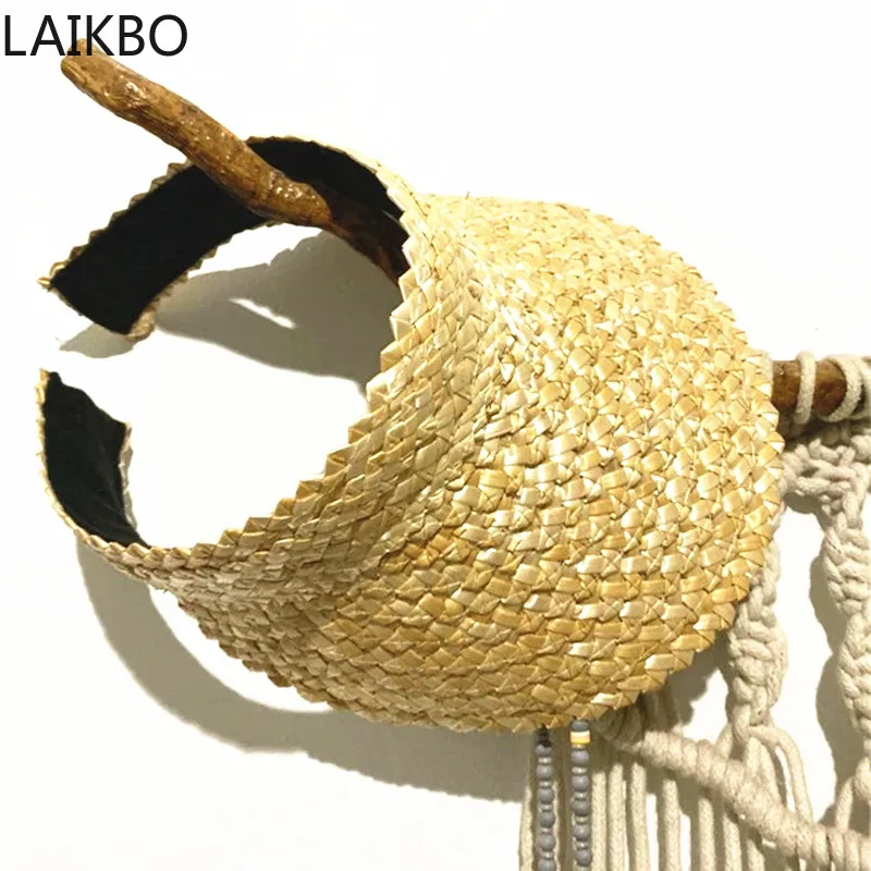 Women Handmade raffia straw hat Sun visor hat Sunscreen Lady holiday beach protection Topless stab fashion caps
Women Handmade raffia straw hat Sun visor hat Sunscreen Lady holiday beach protection Topless stab fashion caps