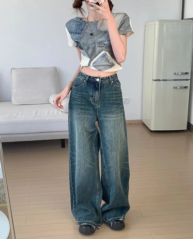 2023 Washing Hair Edge Mop Jeans Female Summer American Retro High -waisted Straight Straight Trousers Loose, Thin Leg Pants
2023 Washing Hair Edge Mop Jeans Female Summer American Retro High -waisted Straight Straight Trousers Loose, Thin Leg Pants