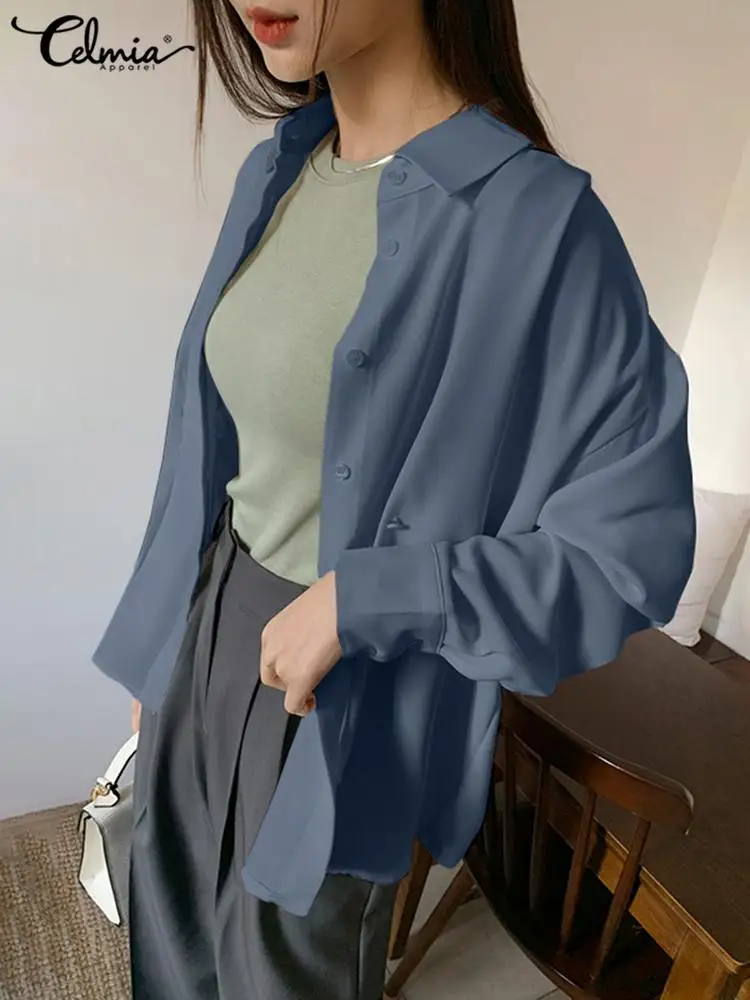 Celmia Korean Style Solid Color Blusas Women Casual Buttons Long Sleeves Blouse Office Turn Down Colalr Loose Fashion Tops Shirt
Celmia Korean Style Solid Color Blusas Women Casual Buttons Long Sleeves Blouse Office Turn Down Colalr Loose Fashion Tops Shirt