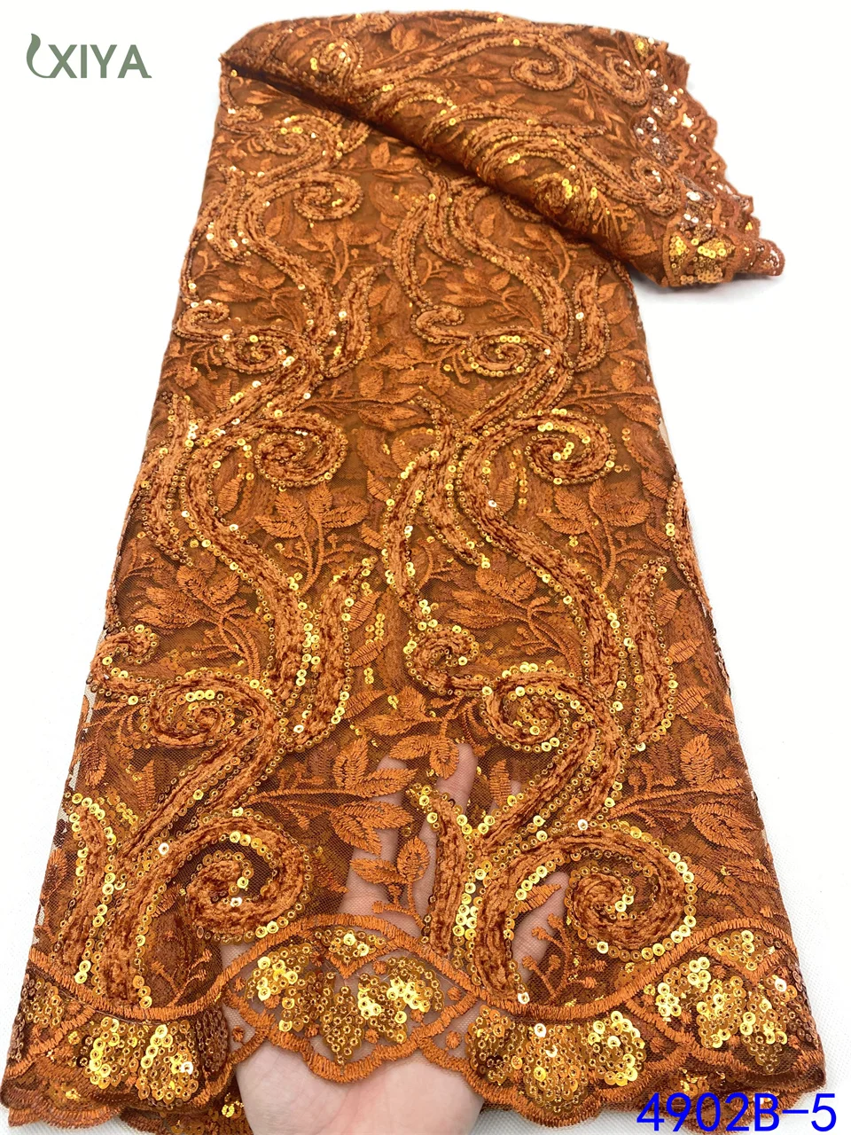 African Sequence Lace Fabric Velvet Lace Fabric Orange Nigerian Mesh Net Laces Fabrics for Women Sequins Lace Fabric APW4902B
African Sequence Lace Fabric Velvet Lace Fabric Orange Nigerian Mesh Net Laces Fabrics for Women Sequins Lace Fabric APW4902B