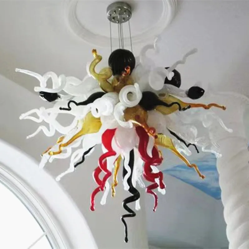 Contemporary Fashion Rainbow Blown Glass Chandelier Lamps Multicolor Customized Energy Saving Pendant Light for Home Decoration
Contemporary Fashion Rainbow Blown Glass Chandelier Lamps Multicolor Customized Energy Saving Pendant Light for Home Decoration