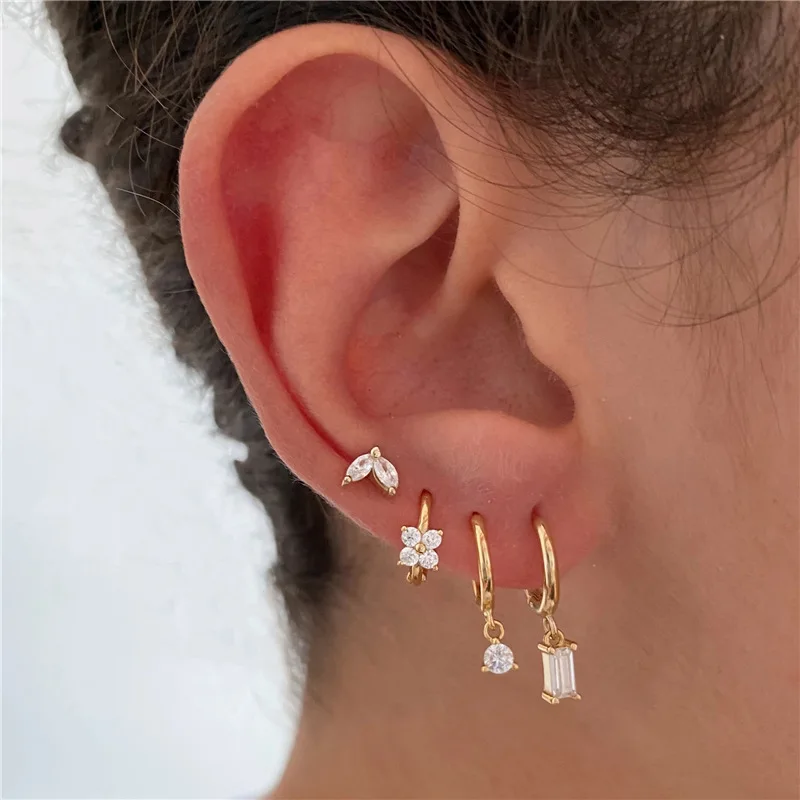 4PC Stainless Steel Little Huggies Hoop Earrings For Women Tiny Crystal Zirconia Pendant Cartilage Earrings Piercing Jewelry
4PC Stainless Steel Little Huggies Hoop Earrings For Women Tiny Crystal Zirconia Pendant Cartilage Earrings Piercing Jewelry