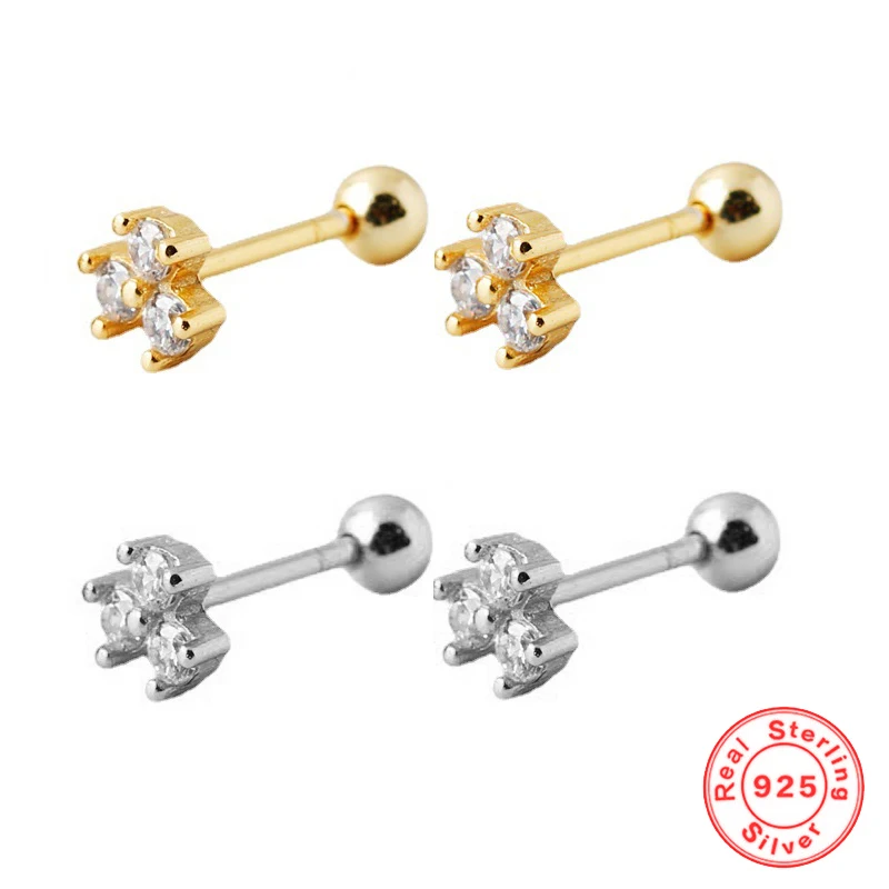 European and American 925 Sterling Silver Screw Simple Stud Earrings for Women Inlaid With 3 Zircons Twisted Beads Earrings
European and American 925 Sterling Silver Screw Simple Stud Earrings for Women Inlaid With 3 Zircons Twisted Beads Earrings