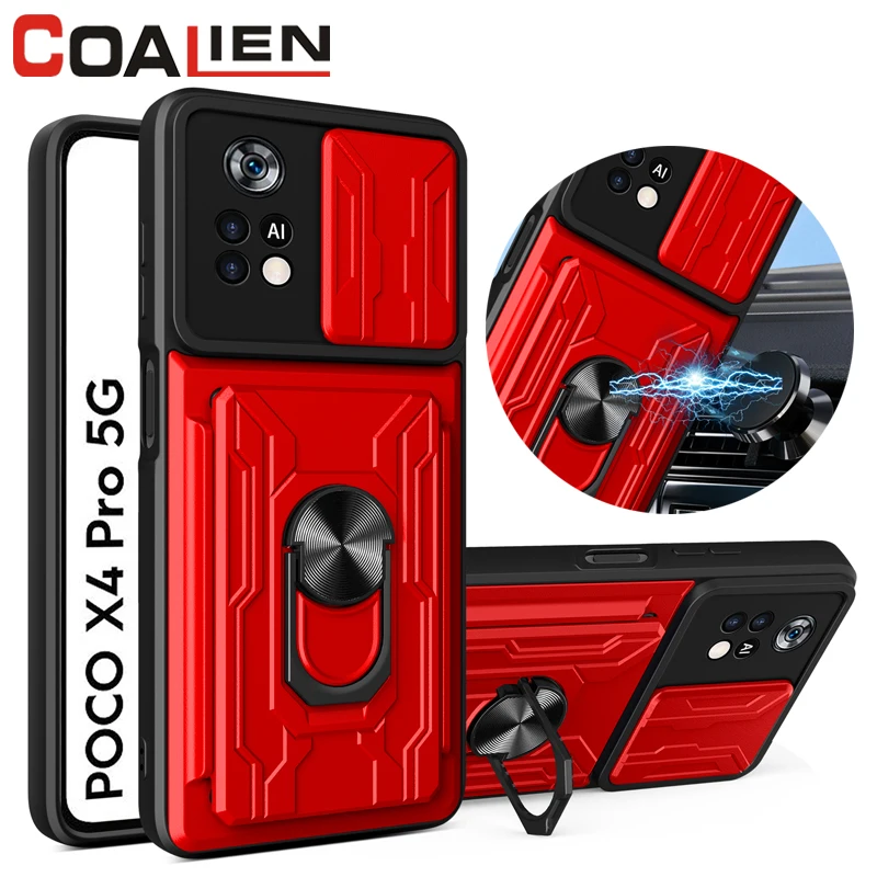 hockproof Card Slot Case For Xiaomi POCO F3 F4 GT M3 Pro Anti-Fall Armor Ring Push Window Back Cover For POCO X3 X3NFC X4Pro 5G
hockproof Card Slot Case For Xiaomi POCO F3 F4 GT M3 Pro Anti-Fall Armor Ring Push Window Back Cover For POCO X3 X3NFC X4Pro 5G