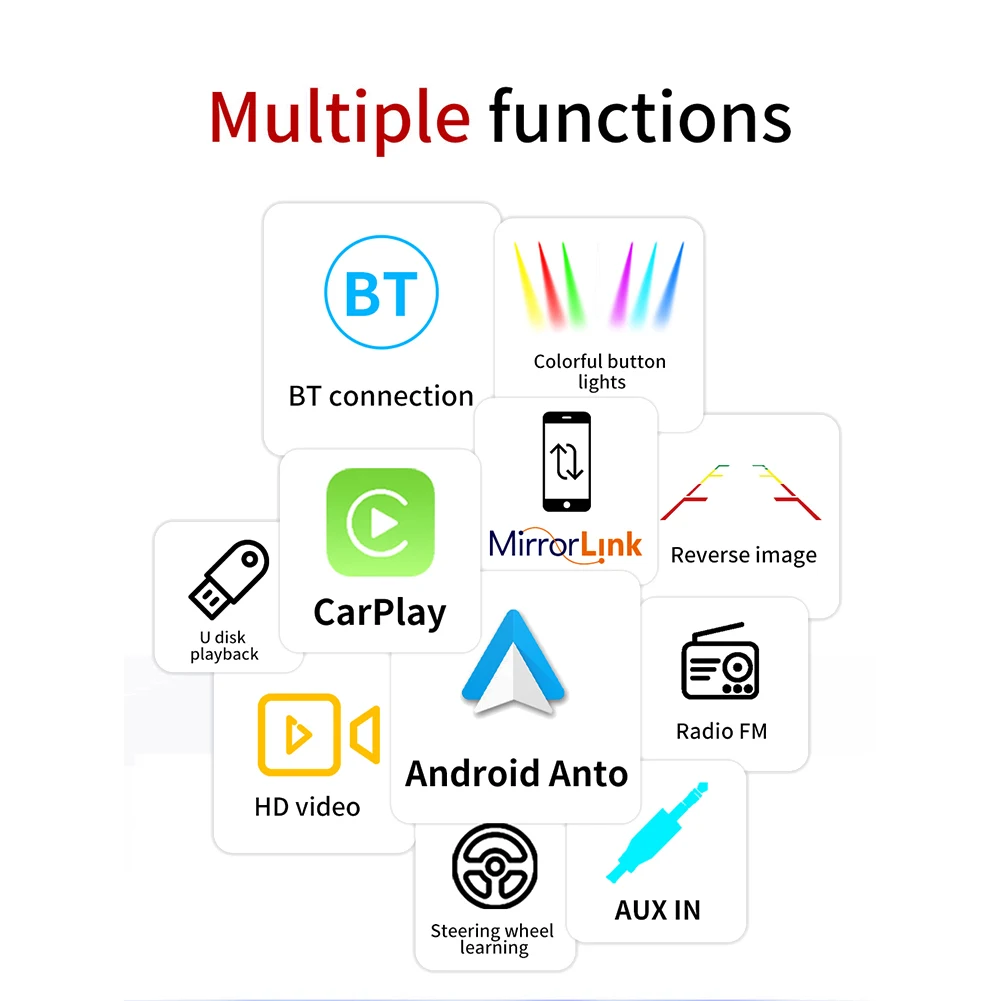 7in 2 DIN Car MP5 Player Bluetooth Touch Screen Stereo Radio W/Remote Control Carplay Mobile Phone Interconnected Player
7in 2 DIN Car MP5 Player Bluetooth Touch Screen Stereo Radio W/Remote Control Carplay Mobile Phone Interconnected Player
