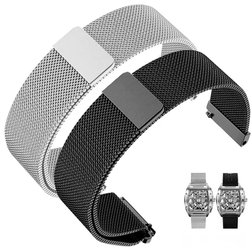 

Stainless Strap Replaces X-series Gorilla Z-series Sharp Barrel Type Straight Interface Milan Precision Steel Watchband 22mm