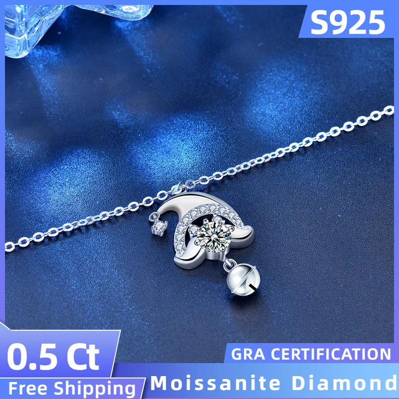 Sterling 925 Silver Moissanite Diamond Pendant 0.5 Ct Necklace For Women Chain Fashion Jewelry Free Shipping Santa Claus
Sterling 925 Silver Moissanite Diamond Pendant 0.5 Ct Necklace For Women Chain Fashion Jewelry Free Shipping Santa Claus