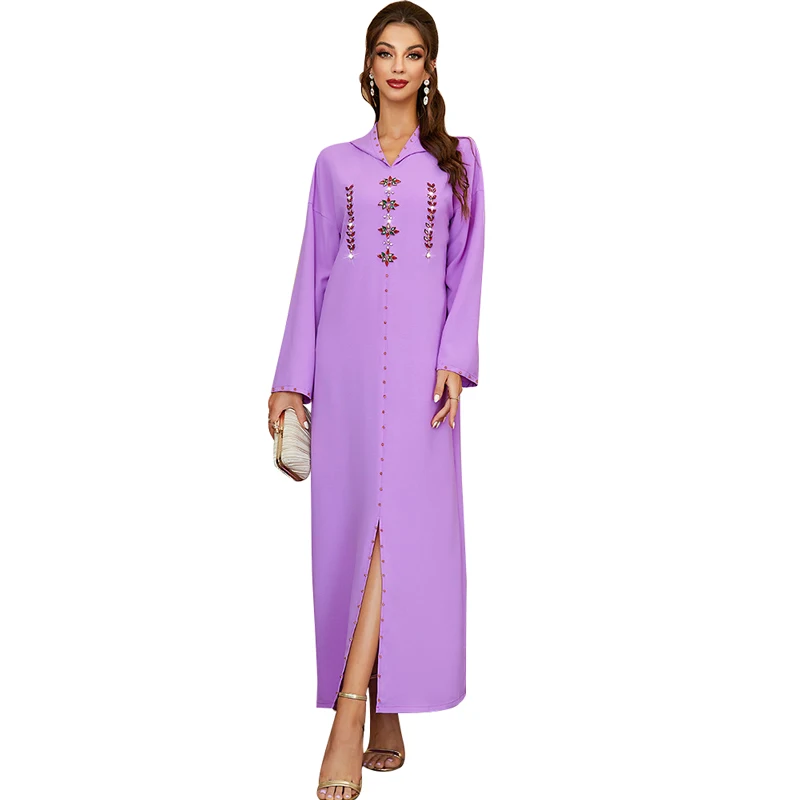 Muslim Long Dress Hijab Women With Diamond Split Islamic Clothing Summer Fashion Elegant Chic Ramadan Abayas Muslim Kaftan Dress
Muslim Long Dress Hijab Women With Diamond Split Islamic Clothing Summer Fashion Elegant Chic Ramadan Abayas Muslim Kaftan Dress