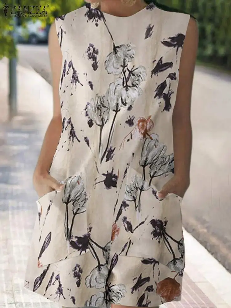 2023 ZANZEA Summer Jumpsuits Women Vintage Sleeveless Rompers Casual Bohemian Floral Printed Beach Playsuits Holiday Overalls 
2023 ZANZEA Summer Jumpsuits Women Vintage Sleeveless Rompers Casual Bohemian Floral Printed Beach Playsuits Holiday Overalls