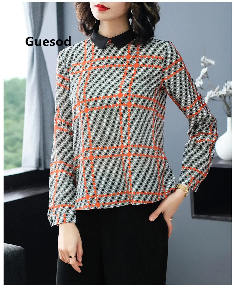 Guesod Women Silk Blouse 2022 Spring Summer Exquisite Female Luxury Quality Print Silk T-Shirt Top New
Guesod Women Silk Blouse 2022 Spring Summer Exquisite Female Luxury Quality Print Silk T-Shirt Top New
