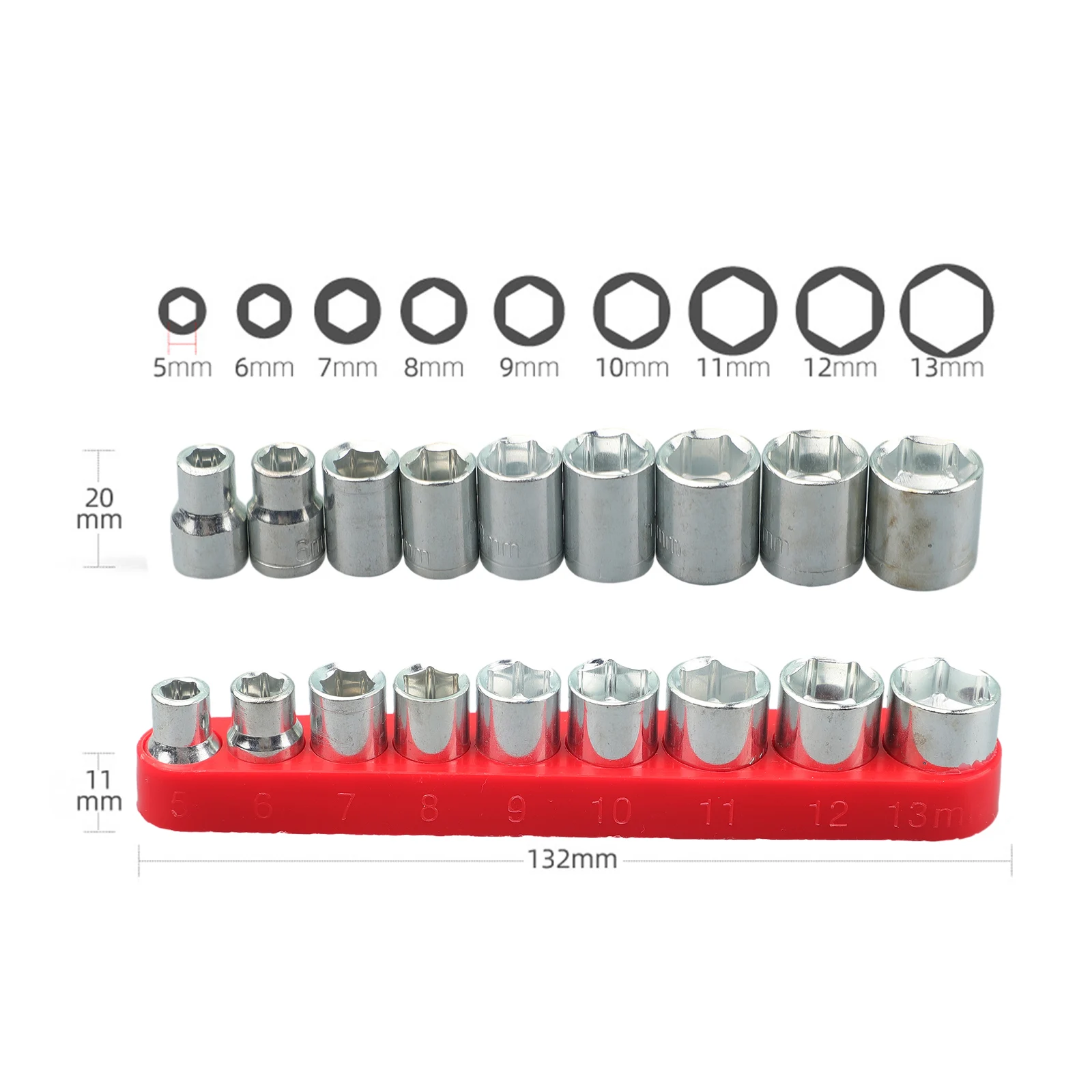 9pcs 1/4 Inch Drive 5-13mm Hex Bit Metric Socket Wrench Head Nut Removal Tool Auto Repair Hand Tool Sleeve Wrench Adapter
9pcs 1/4 Inch Drive 5-13mm Hex Bit Metric Socket Wrench Head Nut Removal Tool Auto Repair Hand Tool Sleeve Wrench Adapter