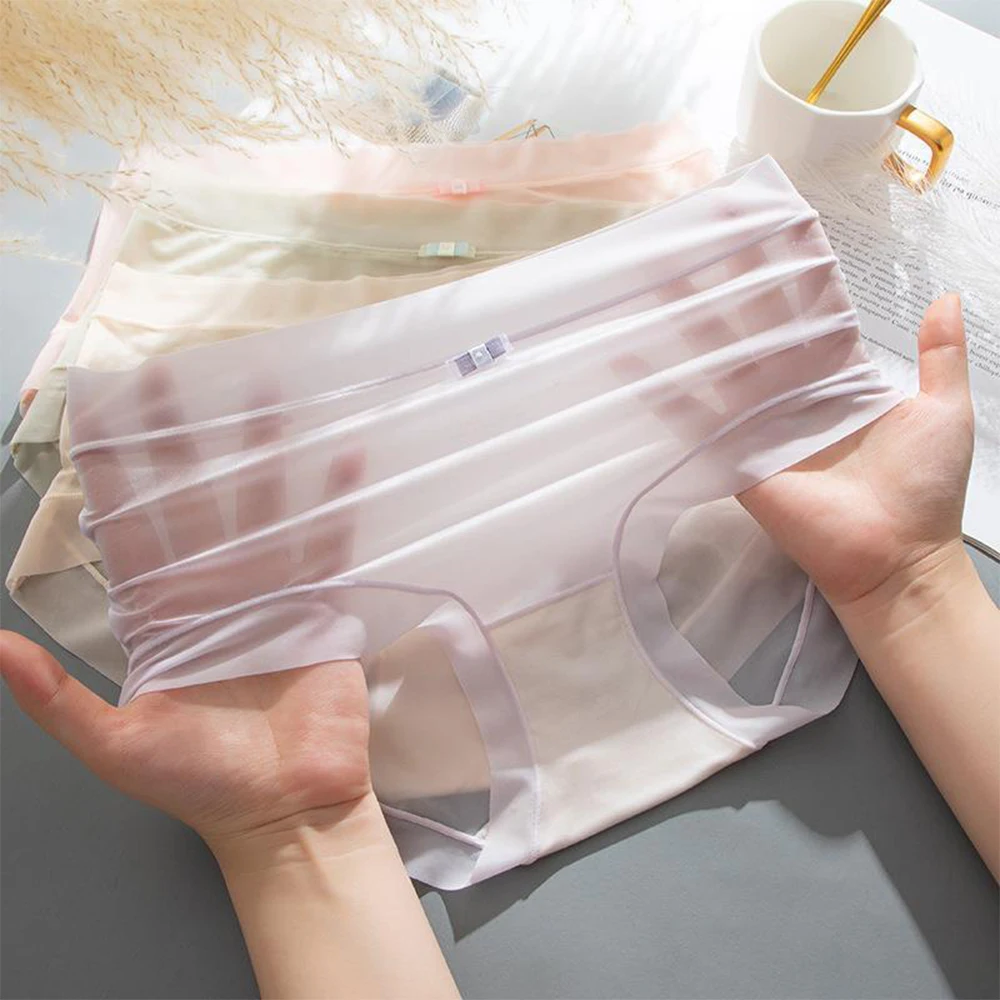Womens Briefs Ice Silk See Through Lingerie Underwear Transparent Thongs Knickers Women Panties Female Thin Seamless Underpants
Womens Briefs Ice Silk See Through Lingerie Underwear Transparent Thongs Knickers Women Panties Female Thin Seamless Underpants
