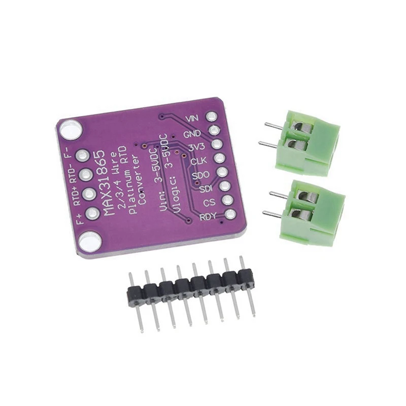 MAX31865 PT100/PT1000 RTD-To-Digital Converter Board Temperature Amplifier Module
MAX31865 PT100/PT1000 RTD-To-Digital Converter Board Temperature Amplifier Module