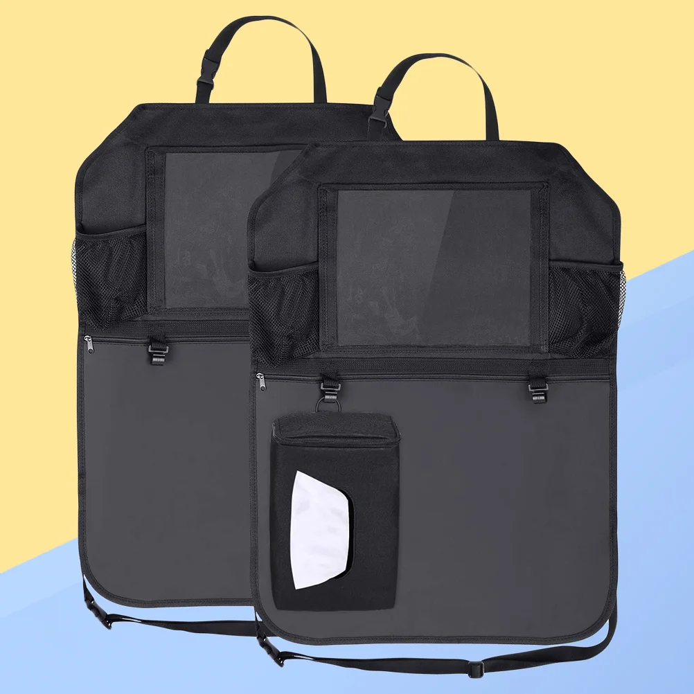 Hanging Kick Mats Car Seat Back Protectors Back Seat Cover Organizer Storage Bag with One Tissue Box (Black)
Hanging Kick Mats Car Seat Back Protectors Back Seat Cover Organizer Storage Bag with One Tissue Box (Black)