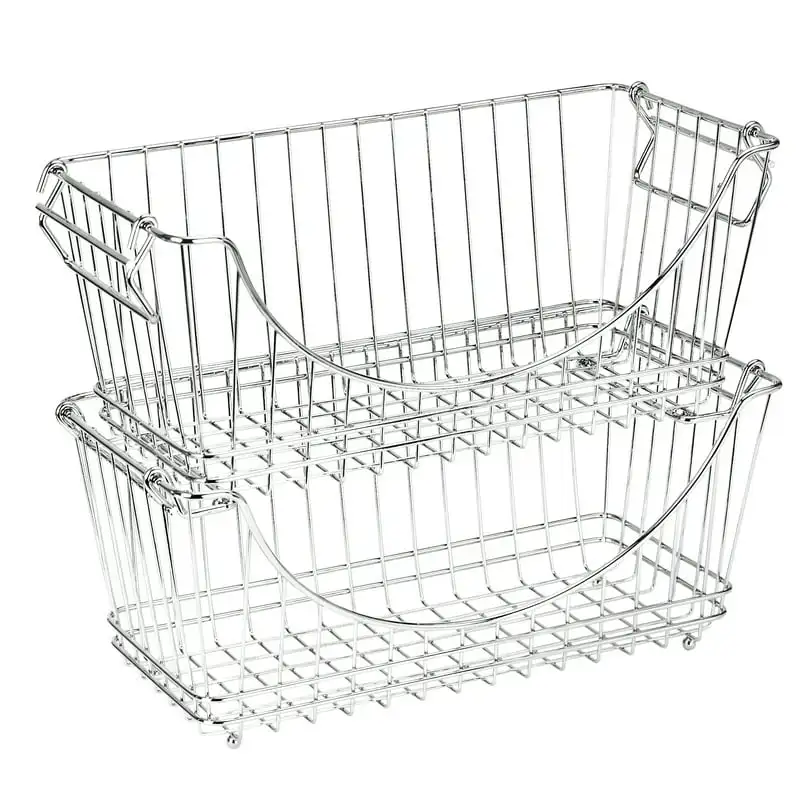 Baskets with Handles - Set of 2 Medium -12.63 x 5.5 inch - Chrome Wicker basket Cute basket Bread basket Cute storage Storage or
Baskets with Handles - Set of 2 Medium -12.63 x 5.5 inch - Chrome Wicker basket Cute basket Bread basket Cute storage Storage or