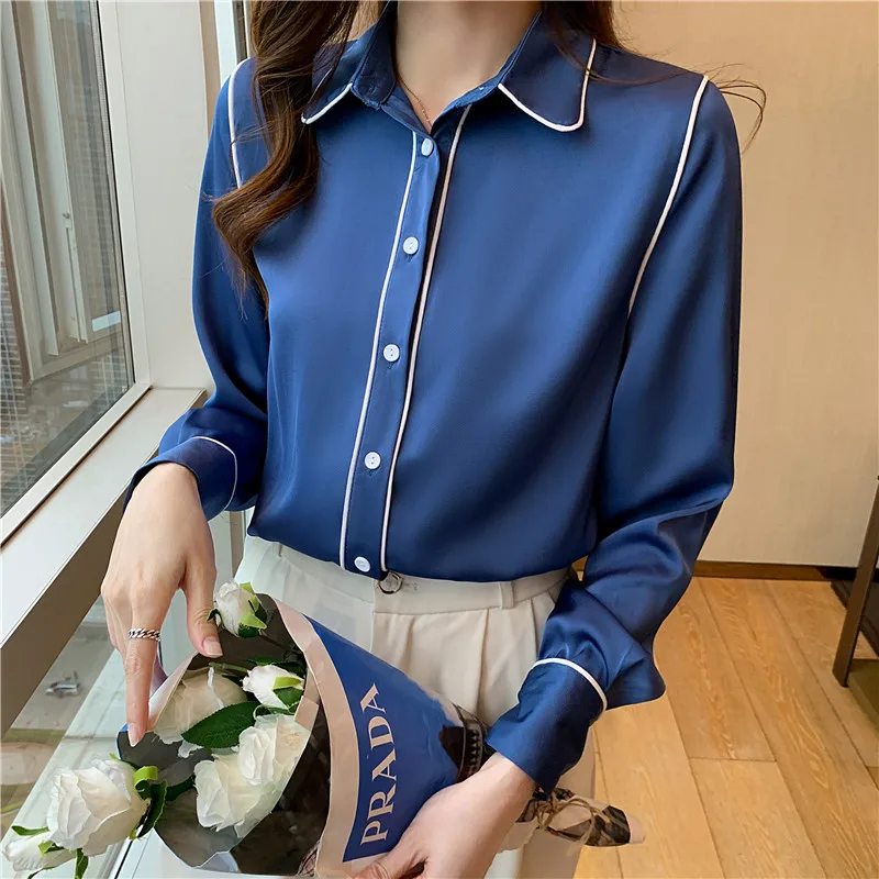 Chiffon Loose Women's Shirts New Fashion Blouses Solid Color Polo Collar Spring Casual Long Sleeve Blusas Female Clothing
Chiffon Loose Women's Shirts New Fashion Blouses Solid Color Polo Collar Spring Casual Long Sleeve Blusas Female Clothing