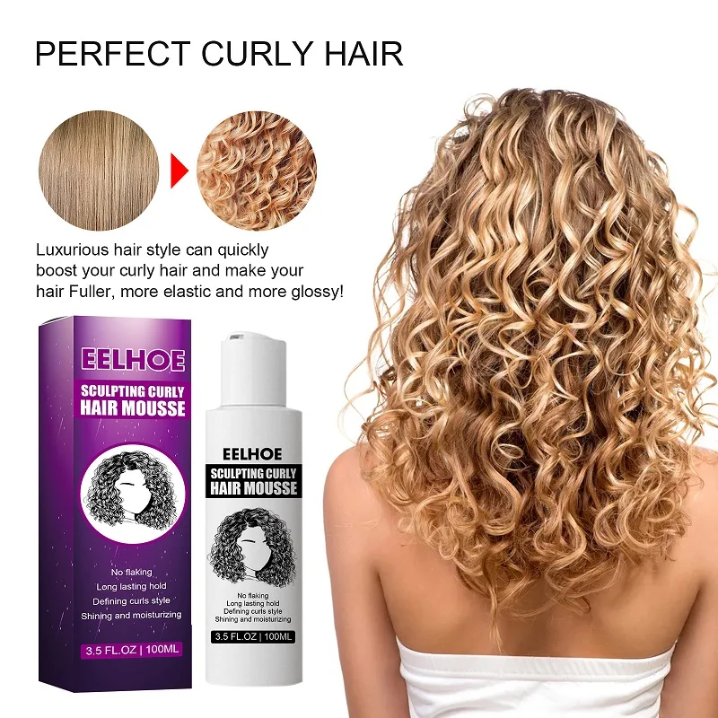 

Sdotter 100ML Hair Curl Mousse Natural Curl Boost Sculpting Hair Bounce Cream Fluffy Female Repair Curling Essence Hair Care Ela