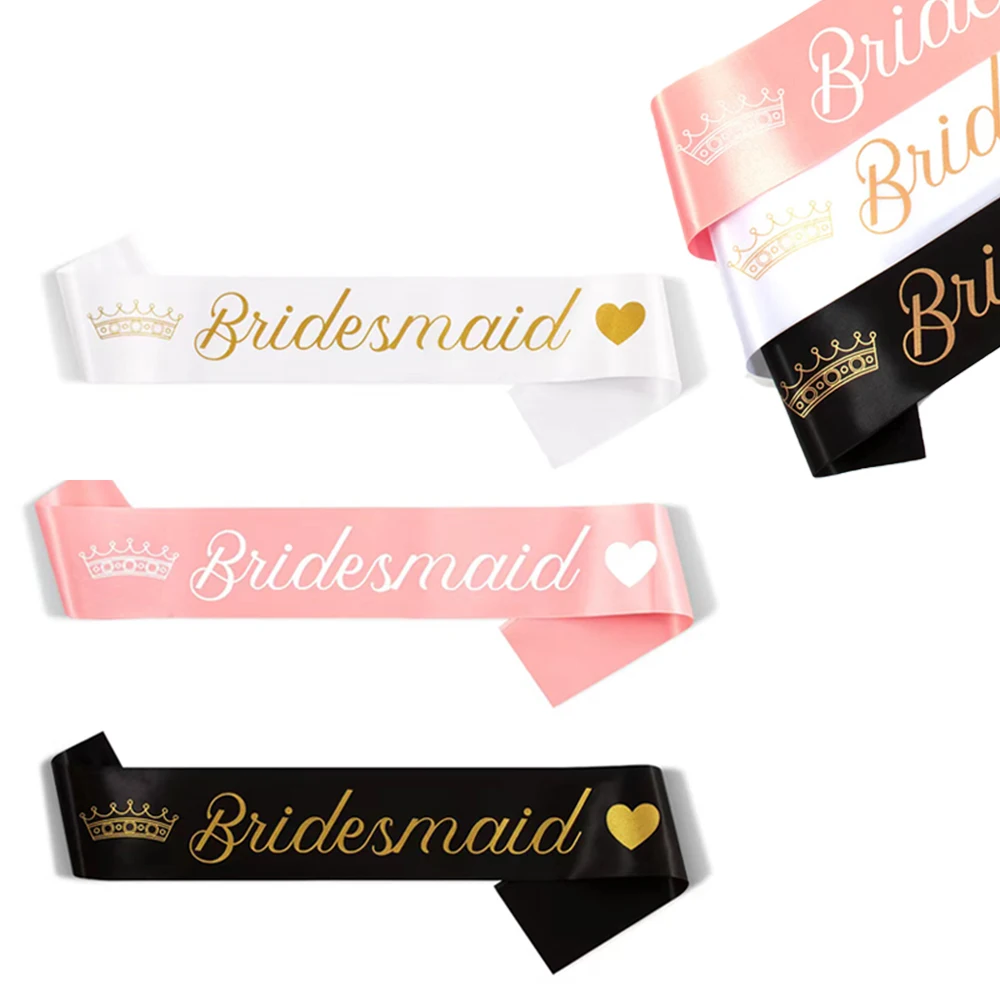 

2022 Bachelorette Party Bridesmaid Sash Wedding Decoration Bride To Be Hen Bridal Shower Satin Sashes Favor Bachelor Night Gifts