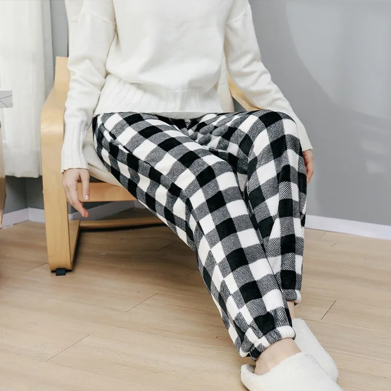 Plaid Print Women's Home Pants Winter Fleece Warm Ladies Thick Pajama Pant Elastic Waist Couple Homewear For Female
Plaid Print Women's Home Pants Winter Fleece Warm Ladies Thick Pajama Pant Elastic Waist Couple Homewear For Female