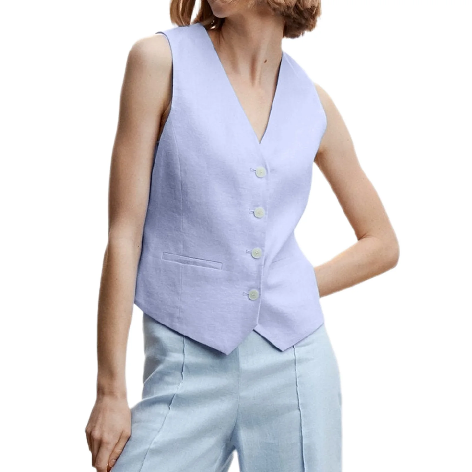 Single Breasted Women Sleeveless Top Solid Color V Neck Vest Top Vest Crop Top Casual Style Elegant Simple Office Work Suit
Single Breasted Women Sleeveless Top Solid Color V Neck Vest Top Vest Crop Top Casual Style Elegant Simple Office Work Suit