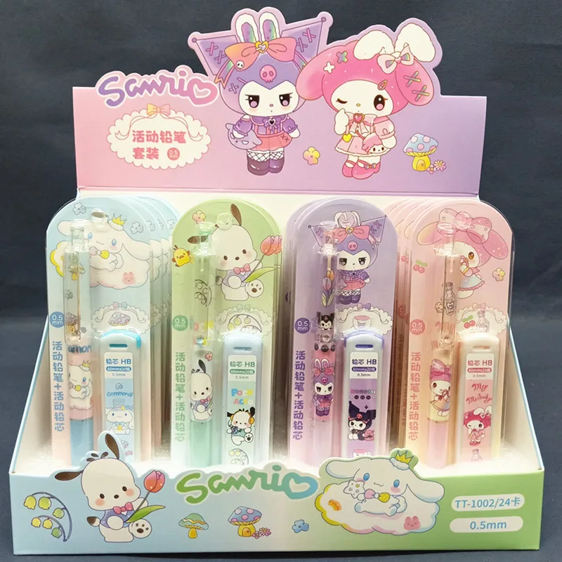 24 Pcs Set Sanrio Melody Kuromi Cinnamoroll Pochacco Mechanical Pencil Stationery Set Cartoon 0.5Mm Press Automatic Pencil
24 Pcs Set Sanrio Melody Kuromi Cinnamoroll Pochacco Mechanical Pencil Stationery Set Cartoon 0.5Mm Press Automatic Pencil