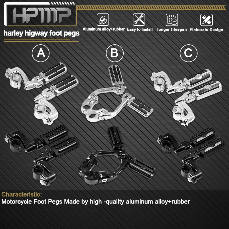 Motorcycle 1.25" Highway pegs Long Angled Footpegs for Harley Davidson Softail Road Glide Road King Street Sport Sportster Glide
Motorcycle 1.25" Highway pegs Long Angled Footpegs for Harley Davidson Softail Road Glide Road King Street Sport Sportster Glide