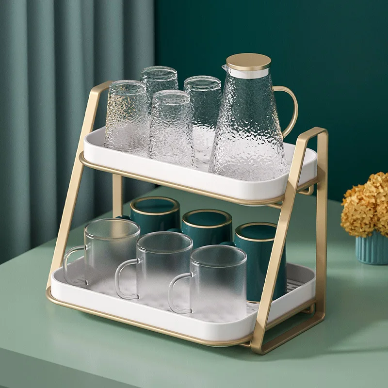 2-Tier Nordic Cup Mugs Drying Rack with Drain Tray Metal Bottle Drying Organizer for Kitchen Living Room Batnroom Storage Shelf
2-Tier Nordic Cup Mugs Drying Rack with Drain Tray Metal Bottle Drying Organizer for Kitchen Living Room Batnroom Storage Shelf