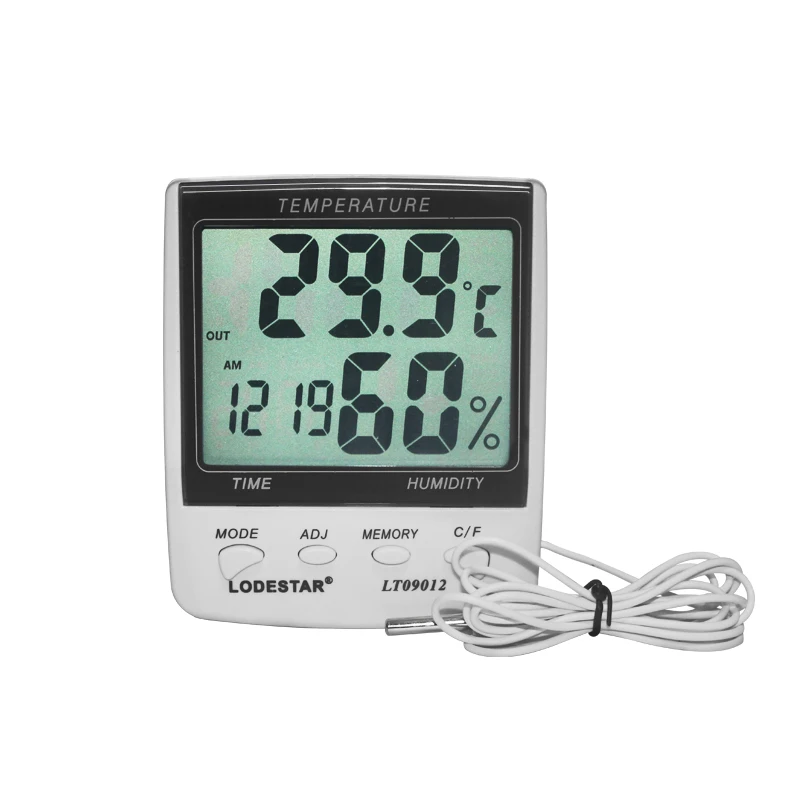 

LODESTAR-LCD Medidor de umidade de temperatura digital, termômetro, higrógrafo, estação meteorológica, relógio, casa, interior,