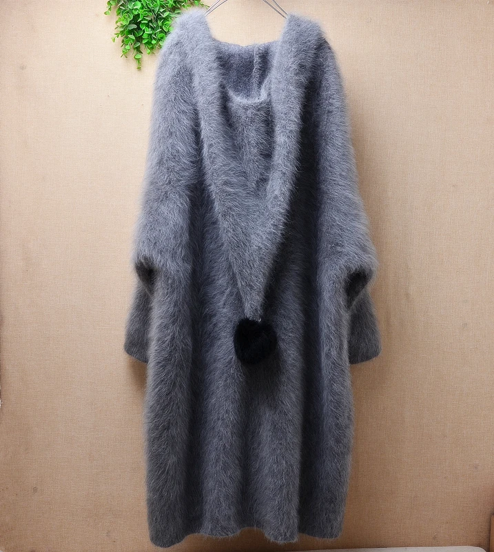 1.1KG female women fashion grey autumn winter thick warm mink cashmere knitted hooded loose long sweater angora cardigan coat
1.1KG female women fashion grey autumn winter thick warm mink cashmere knitted hooded loose long sweater angora cardigan coat