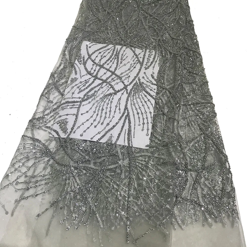 White/Silver/Champagne/Cream Floral African Gorgeous Glued Beads Lace Fabric Shiny Glitter Tulle Mesh for Sewing Nigerian Dress
White/Silver/Champagne/Cream Floral African Gorgeous Glued Beads Lace Fabric Shiny Glitter Tulle Mesh for Sewing Nigerian Dress