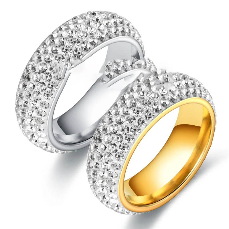 Titanium Rings for Women Two Three and Five Rows of Arc-shaped Clay Full of Diamond Rings Refers To Male
Titanium Rings for Women Two Three and Five Rows of Arc-shaped Clay Full of Diamond Rings Refers To Male