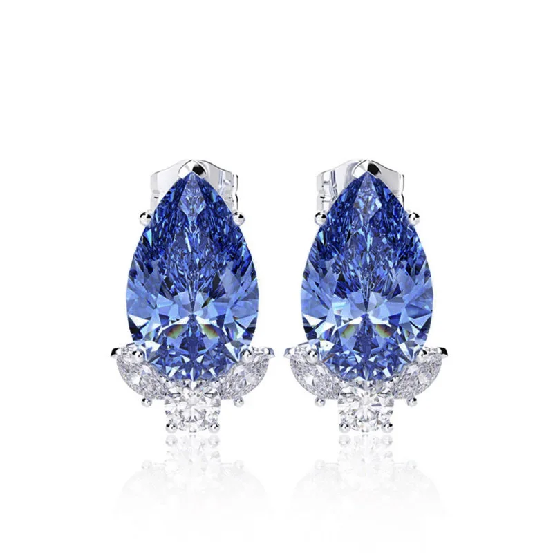 Uring Gorgeous Teardrop CZ Stud Earrings Bridal Wedding Engagement Accessories Pink/Blue Elegant Women Earrings Fashion Jewelry
Uring Gorgeous Teardrop CZ Stud Earrings Bridal Wedding Engagement Accessories Pink/Blue Elegant Women Earrings Fashion Jewelry