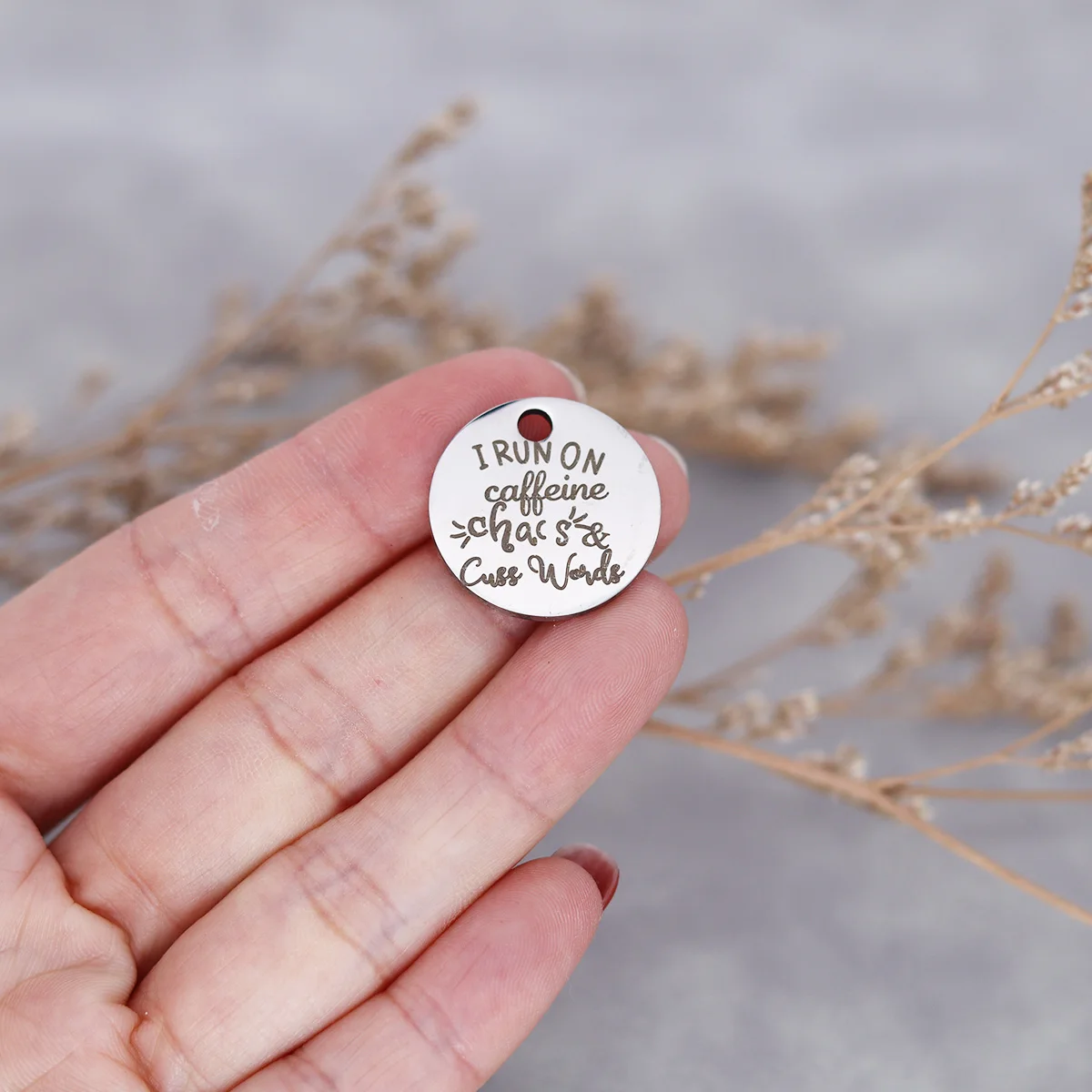 3Pcs/lot I Run on Caffeine Chaos & Cuss Words Laser Engraved Stainless Steel High Polish Mirror Surface Charm Pendants
3Pcs/lot I Run on Caffeine Chaos & Cuss Words Laser Engraved Stainless Steel High Polish Mirror Surface Charm Pendants