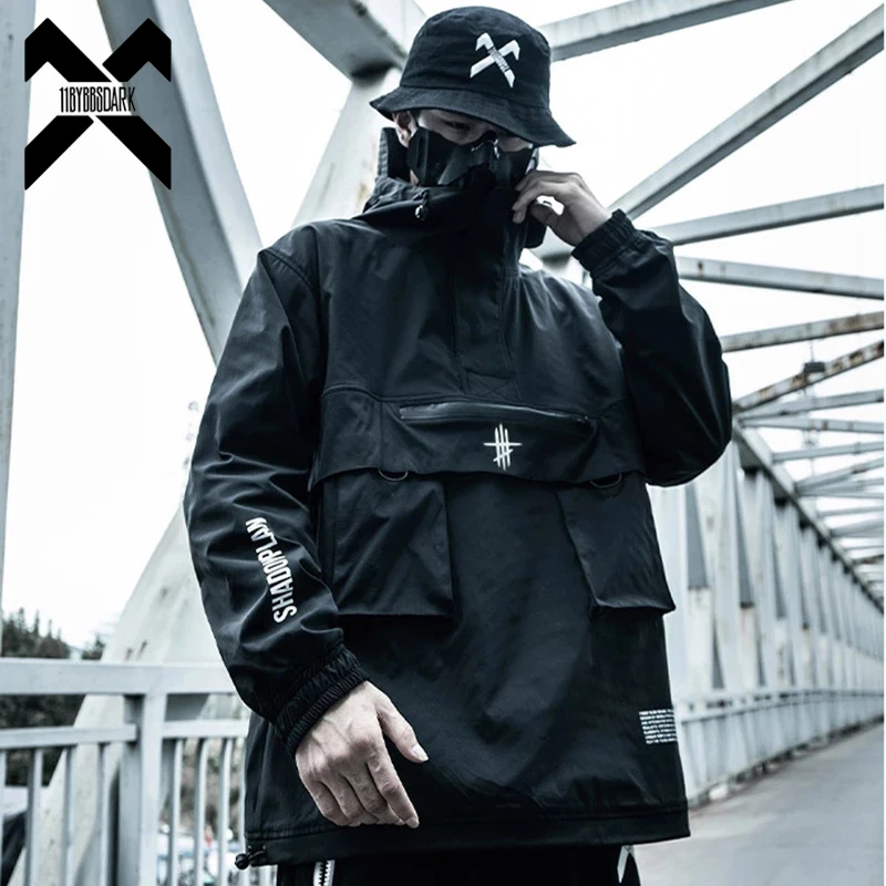 Фото Ветровка мужская тактическая с капюшоном в стиле хип-хоп | Мужская одежда