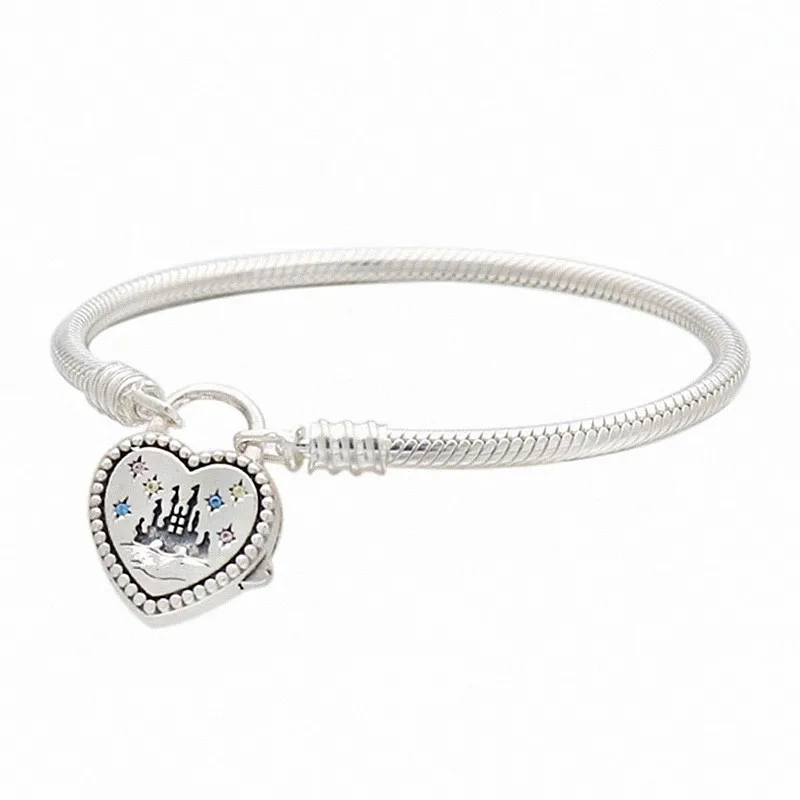 Authentic 925 Sterling Silver Lock Heart With Crystal Snake Chain Bracelet Bangle Fit Bead Charm Diy Fashion Jewelry
Authentic 925 Sterling Silver Lock Heart With Crystal Snake Chain Bracelet Bangle Fit Bead Charm Diy Fashion Jewelry