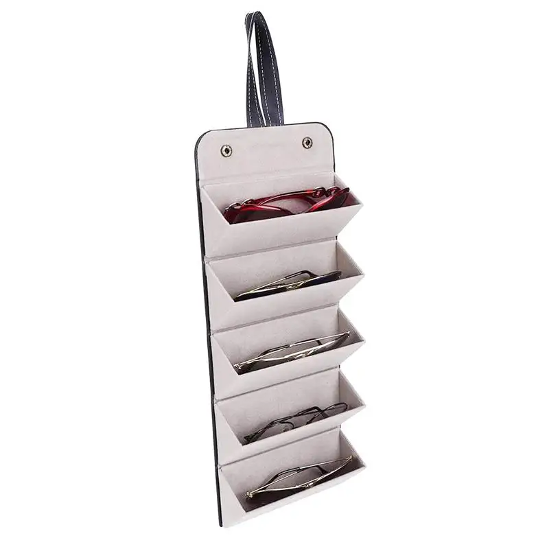 Sunglasses Organizer With 5 Slots Multiple Travel Sunglasses Organizer Case Portable PU Leather Hanging Foldable Eyeglasses Box
Sunglasses Organizer With 5 Slots Multiple Travel Sunglasses Organizer Case Portable PU Leather Hanging Foldable Eyeglasses Box