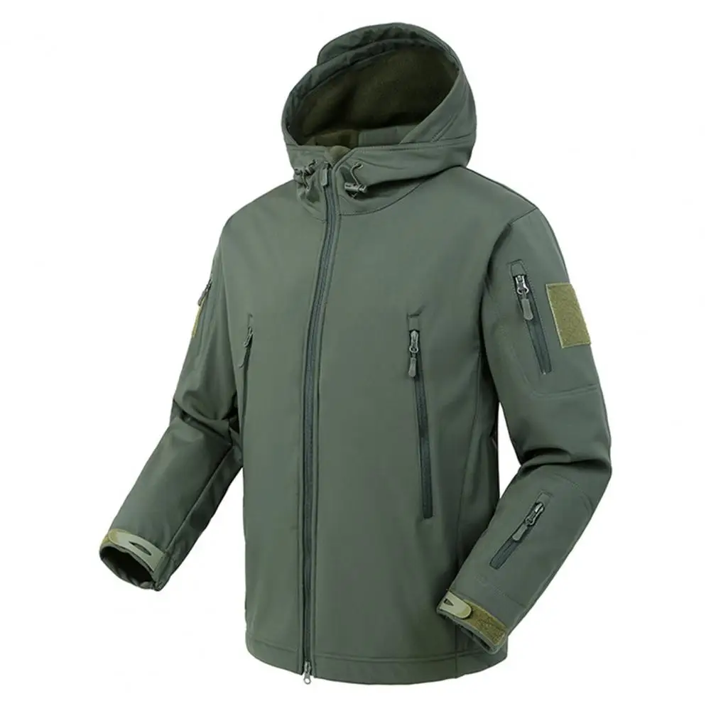 Popular Fleeced Hood Jacket Coat Men Camping Coat Washable Streetwear 
Popular Fleeced Hood Jacket Coat Men Camping Coat Washable Streetwear
