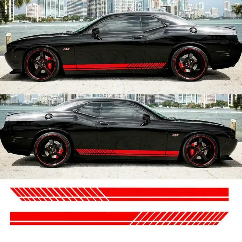 2PCS Car Side Stripes Side Stripe Skirts Graphics Vinyl Sticker Decals Racing Sport Automobiles Body DIY Wrap Car Accessories
2PCS Car Side Stripes Side Stripe Skirts Graphics Vinyl Sticker Decals Racing Sport Automobiles Body DIY Wrap Car Accessories