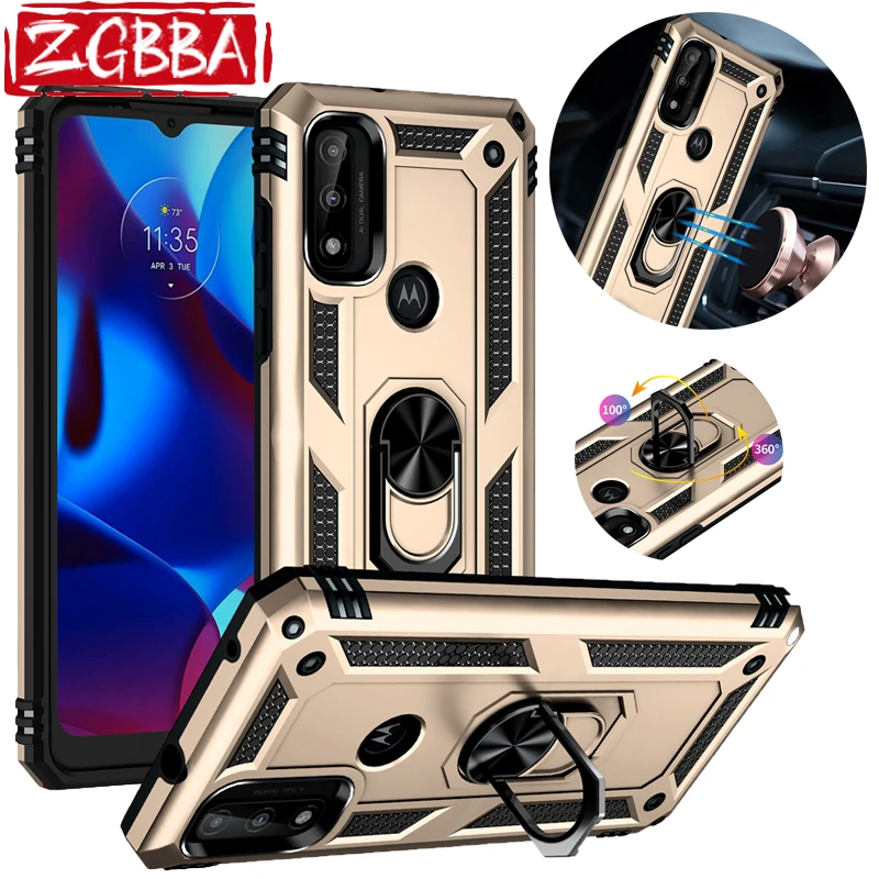 

ZGBBA New Shockproof Phone Case For MOTO G Pure Power Play G 5G Magnetic Ring Stand Armor Cover For Motorola G Stylus Fast 2021