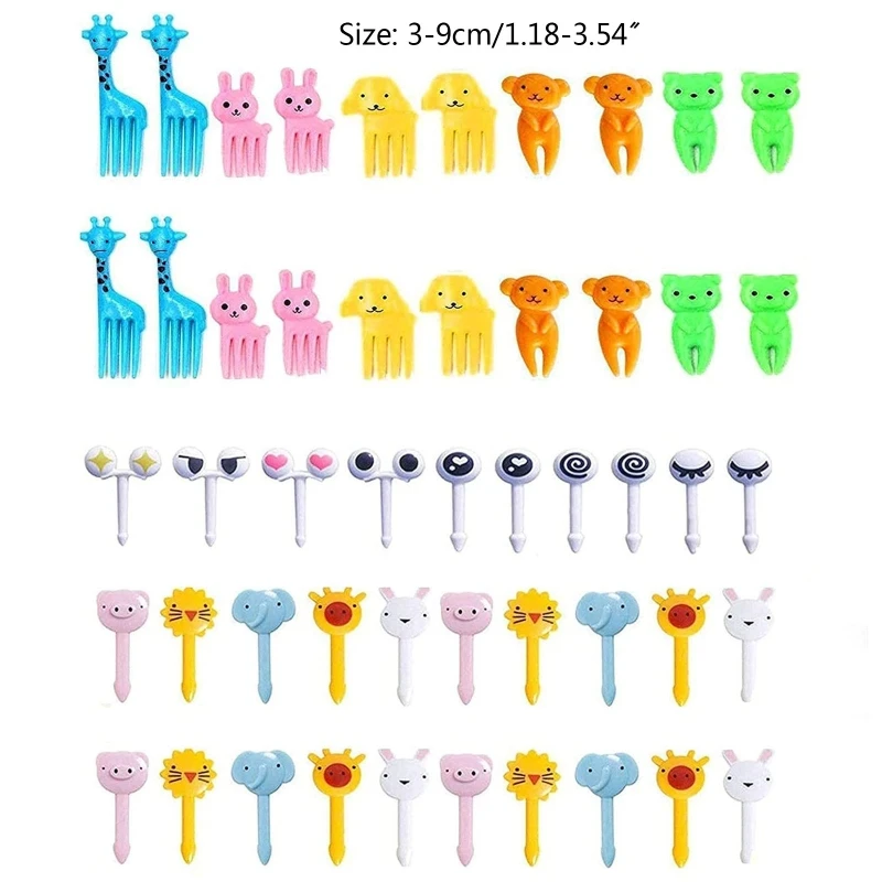 72XD Set of 50 Mini Fork Cartoon Animal Shape Fruit Fork Cartoon Cake Dessert Food Fruit Toothpick for Party Decoration
72XD Set of 50 Mini Fork Cartoon Animal Shape Fruit Fork Cartoon Cake Dessert Food Fruit Toothpick for Party Decoration
