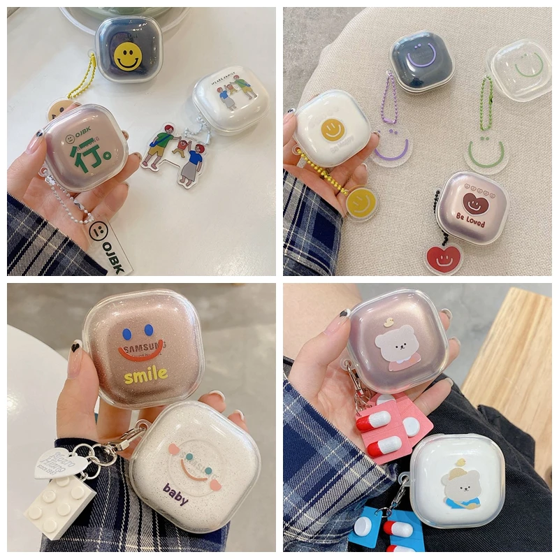 For Samsung Galaxy Buds Live/Buds Pro Case Fashion Cute Bear Smile Silicone Glitter Clear Earphone Cover For Galaxy Buds Pro 2
For Samsung Galaxy Buds Live/Buds Pro Case Fashion Cute Bear Smile Silicone Glitter Clear Earphone Cover For Galaxy Buds Pro 2
