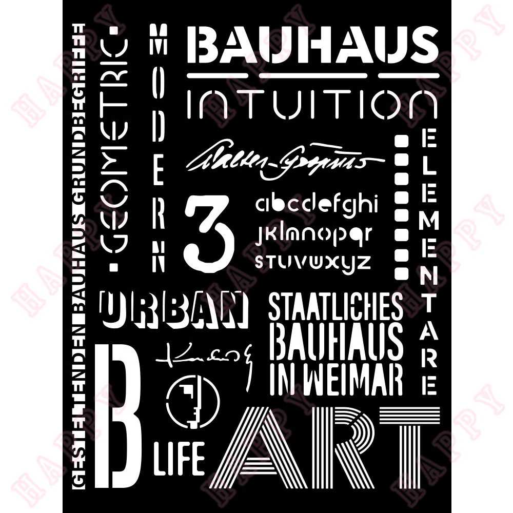 Bauhaus Writings Plastic Stencils For 2022 Scrapbook Diary Photo Album Paper Craft Decoration Embossing Template Diy Card Mold
Bauhaus Writings Plastic Stencils For 2022 Scrapbook Diary Photo Album Paper Craft Decoration Embossing Template Diy Card Mold