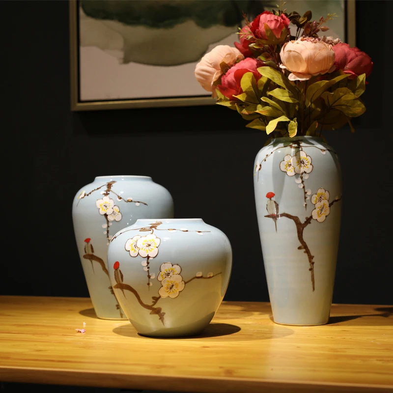 

Цзиндэчжэнь античный фарфор классическая китайская ручная роспись ваза ручная работа каолиновая Цветочная ваза счастливая фотография